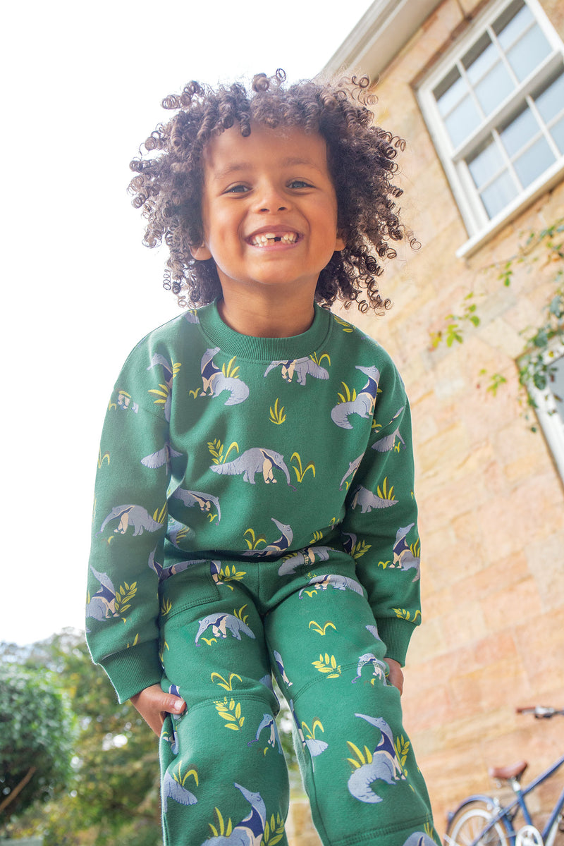 Frugi Malpas Green Anteater Joggers, Organic Cotton-Children's Clothing