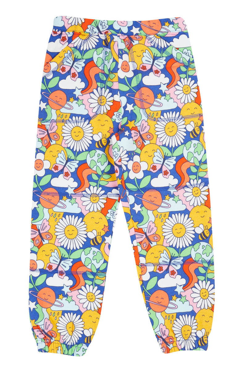 Frugi Malpas Retro Happy Joggers, Flowers Organic Cotton-Children's Clothing