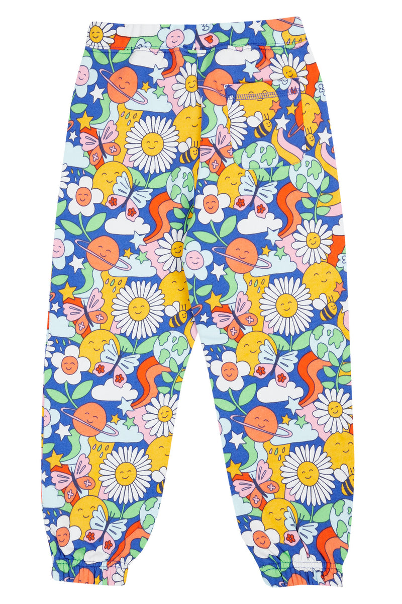 Frugi Malpas Retro Happy Joggers, Flowers Organic Cotton-Children's Clothing