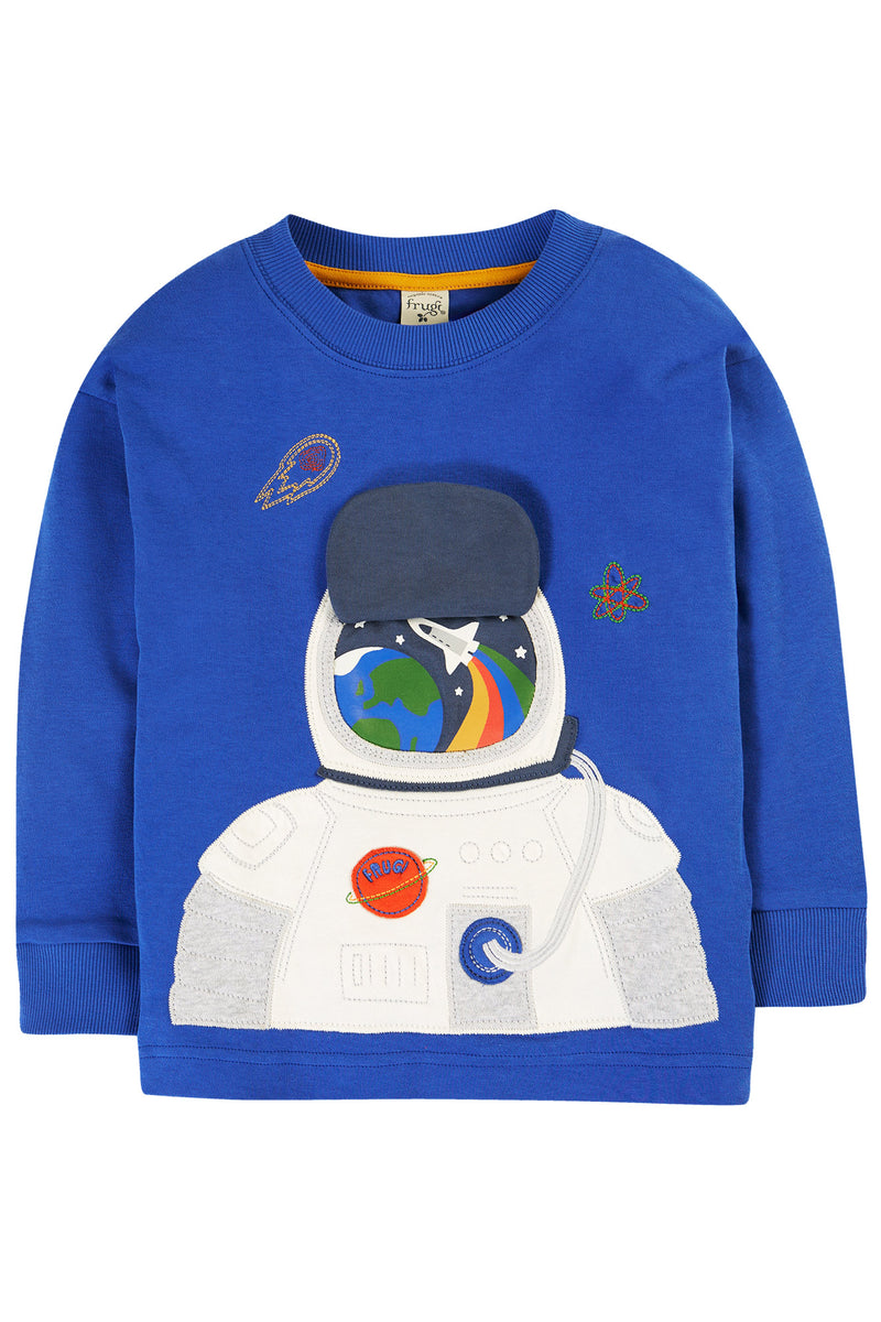 Frugi Blue Astronaut Top Long Sleeved - Space interactive- Organic Cotton-Children's Clothing