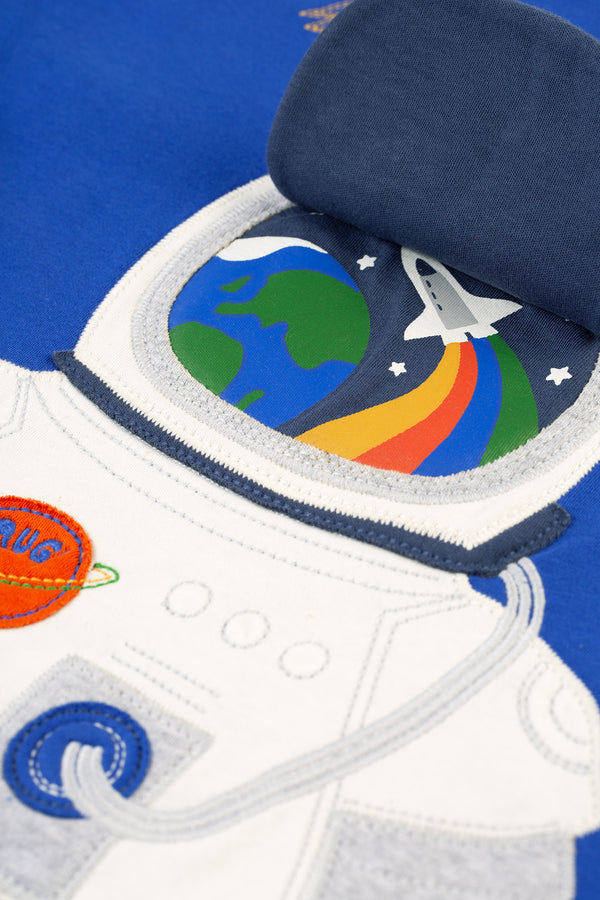 Frugi Blue Astronaut Top Long Sleeved - Space interactive- Organic Cotton-Children's Clothing