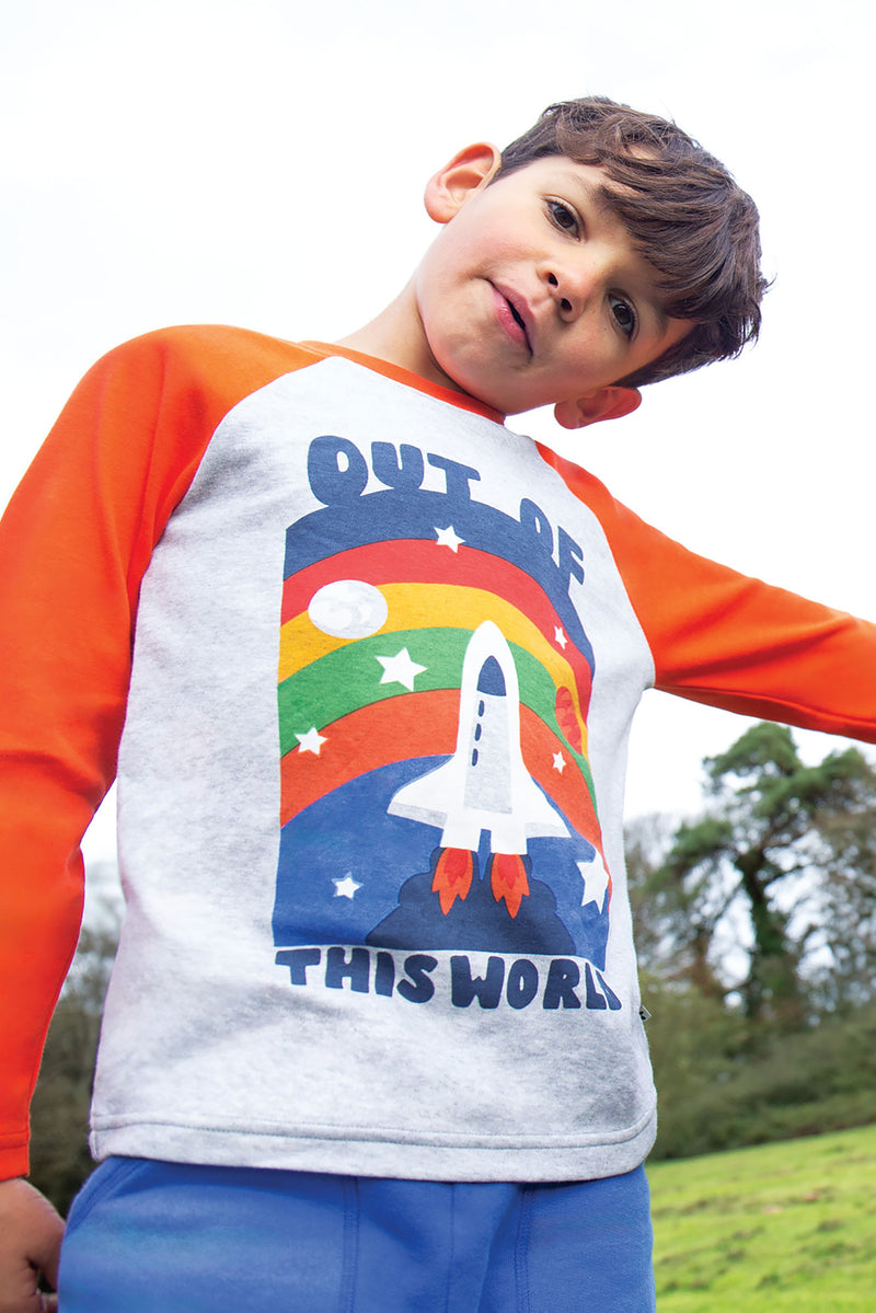 Frugi Rocket Top Long Sleeved Rockets- Out of this world- Organic Cotton-Children's Clothing