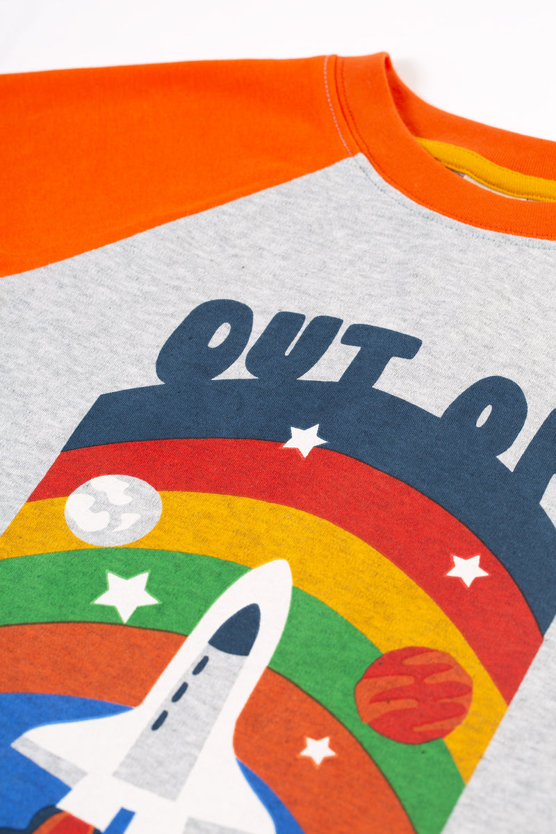 Frugi Rocket Top Long Sleeved Rockets- Out of this world- Organic Cotton-Children's Clothing