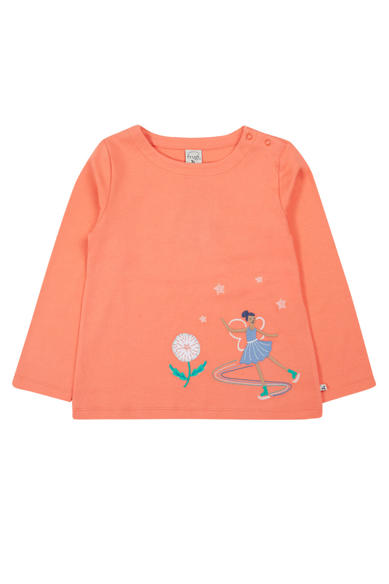 Frugi Peach Fairy Top Long Sleeved - Fairy Top Organic Cotton-Children's Clothing