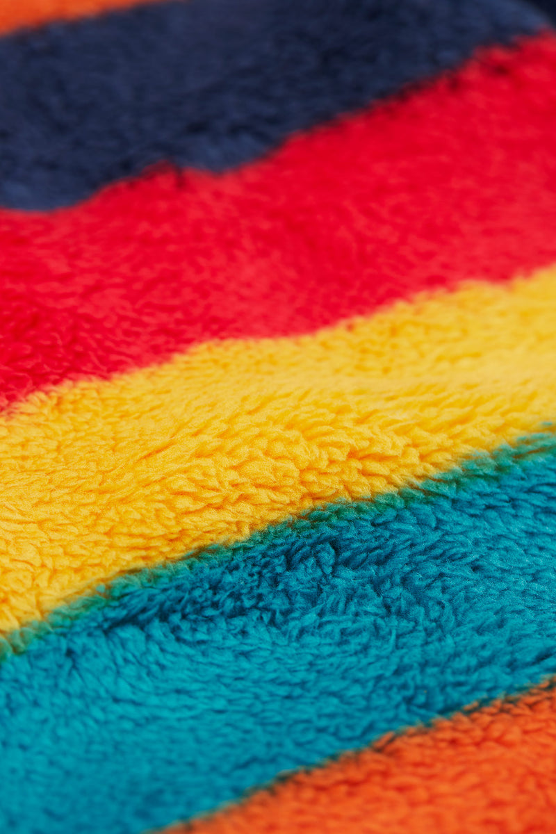 Frugi Zipped Ted Fleece Jacket- Rainbow stripe