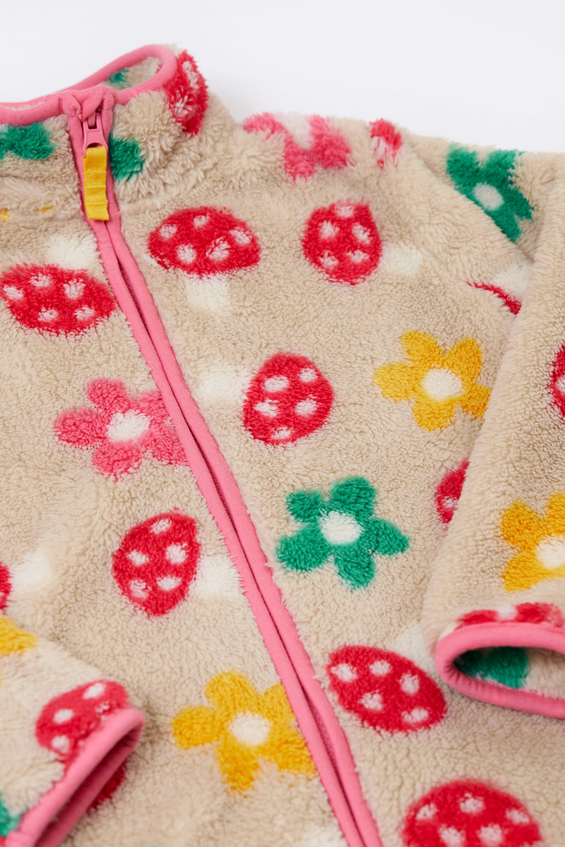 Frugi Zipped Ted Fleece Jacket- Mushroom Field