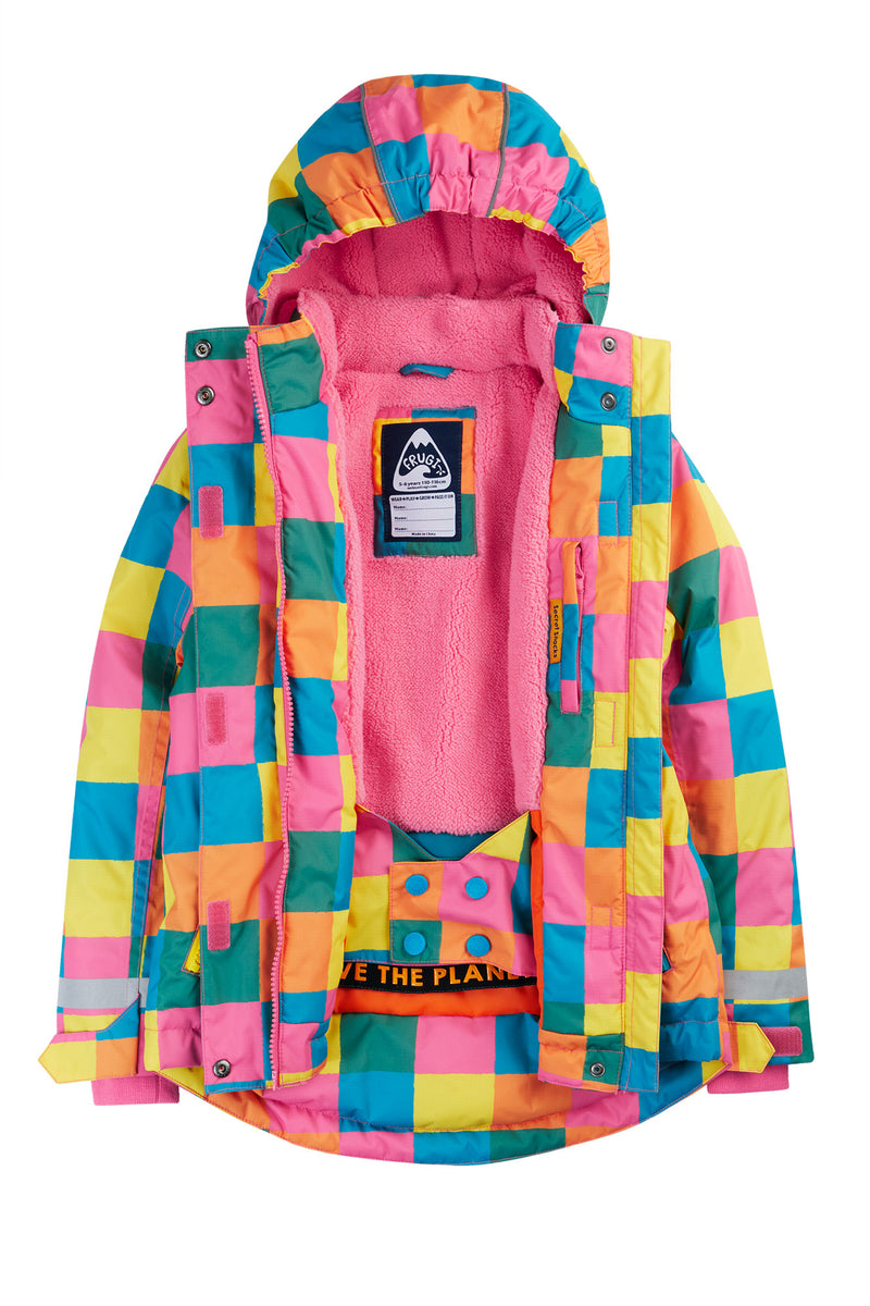 Frugi Snow and Ski Coat - Rainbow Check