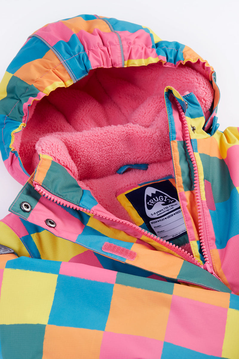 Frugi Snow and Ski Coat - Rainbow Check