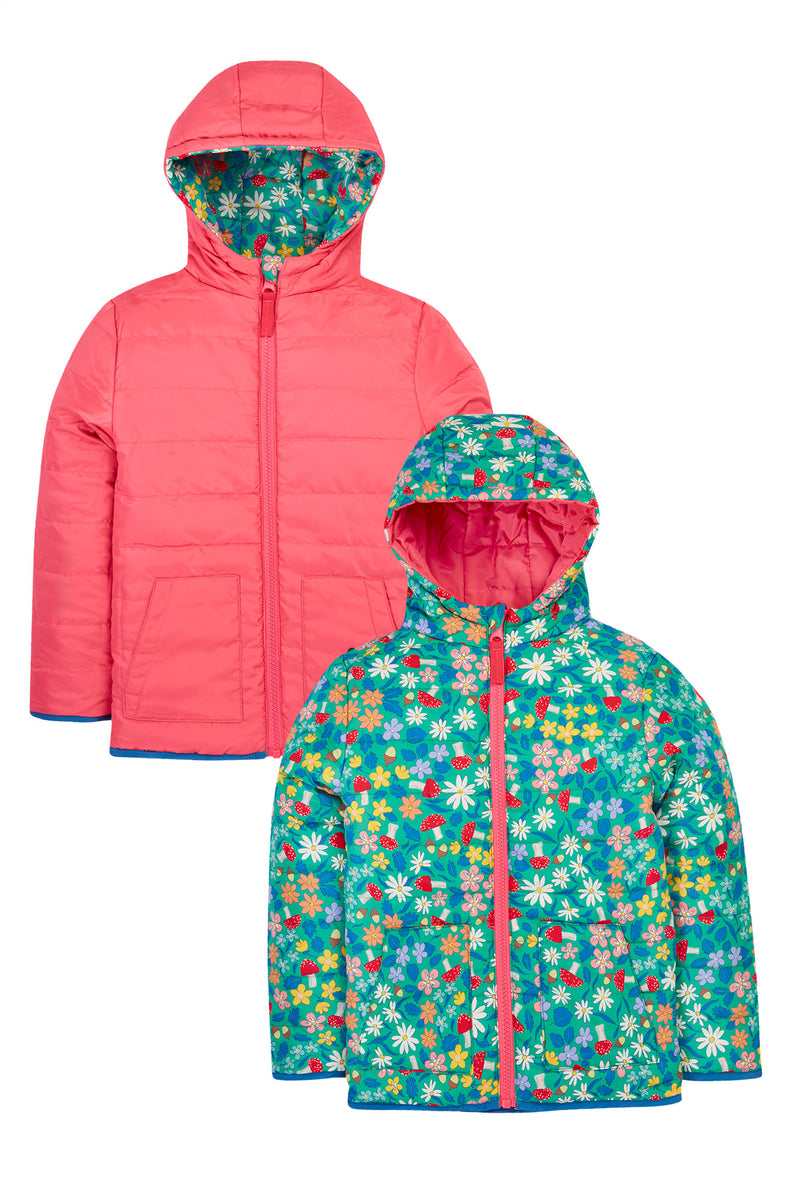 Frugi Reversible Toasty Trail Jacket- Wild Woods/Tulip Flowers