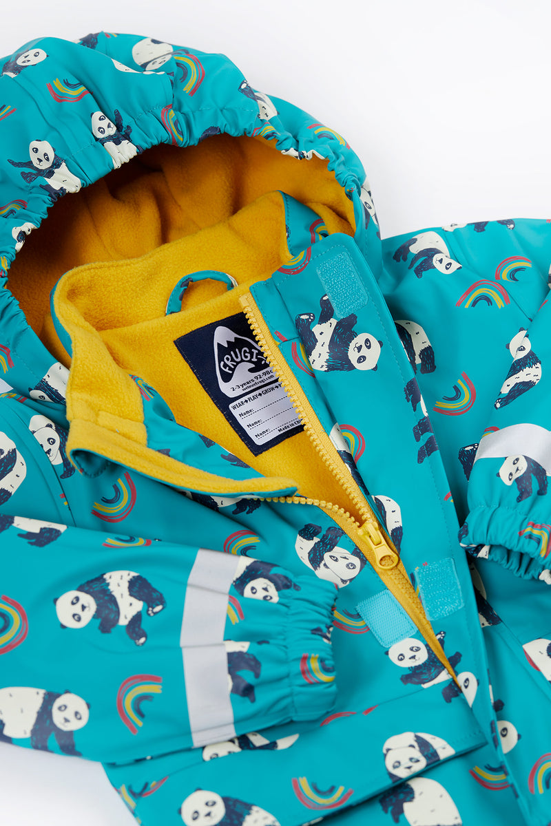 Frugi Printed Puddle Buster Coat- Panda Play