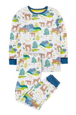 Children's Frugi Christmas Pyjamas: Reindeer Caribou Fields
