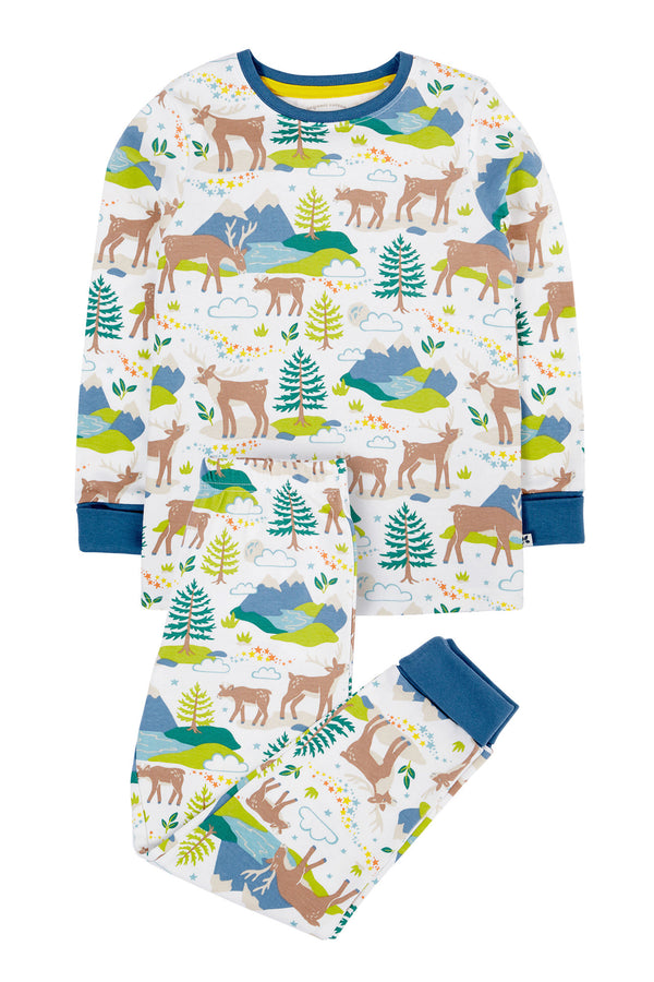 Children's Frugi Christmas Pyjamas: Reindeer Caribou Fields