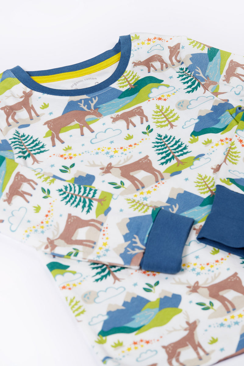 Children's Frugi Christmas Pyjamas: Reindeer Caribou Fields