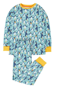 Children's Frugi Christmas Pyjamas: Sundown Pyjamas Penguin Waddle