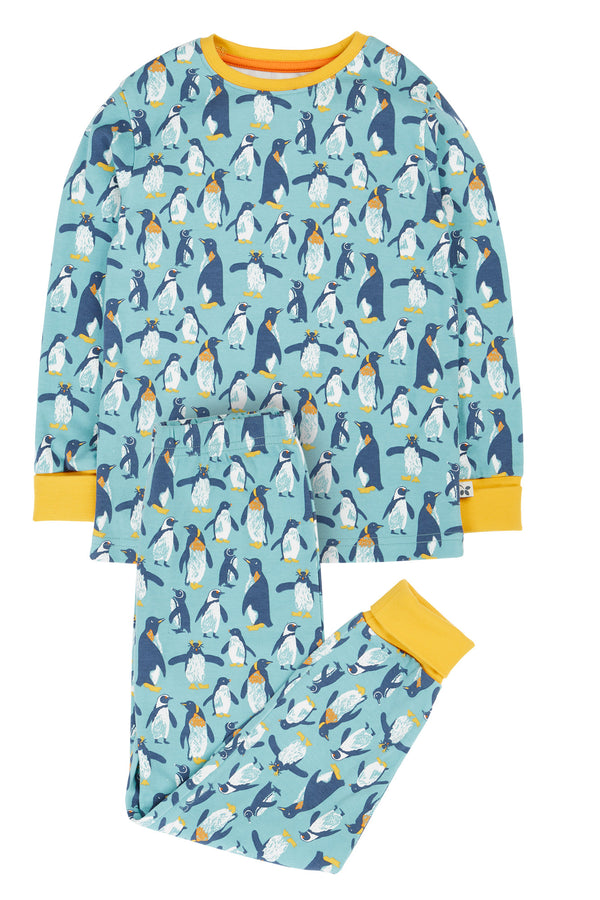 Children's Frugi Christmas Pyjamas: Sundown Pyjamas Penguin Waddle