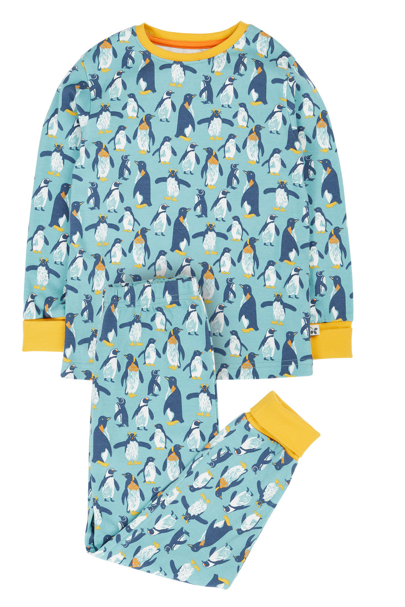 Children's Frugi Christmas Pyjamas: Sundown Pyjamas Penguin Waddle