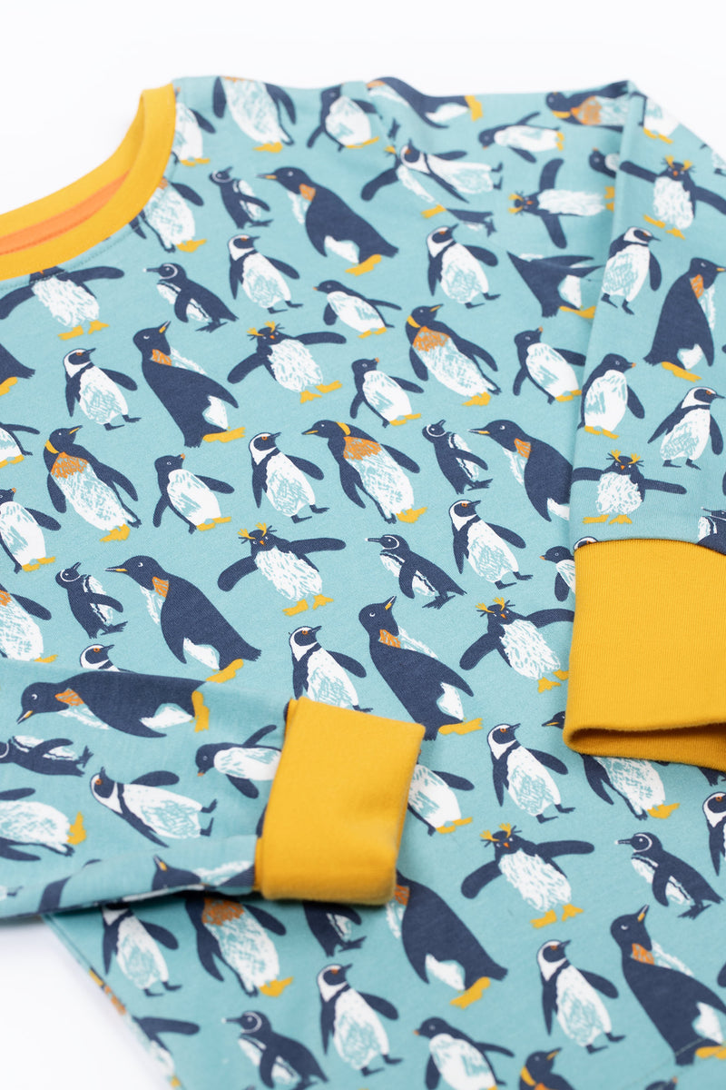 Children's Frugi Christmas Pyjamas: Sundown Pyjamas Penguin Waddle