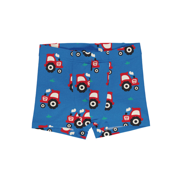 Maxomorra Organic Children's Boxer Shorts-  Tractor