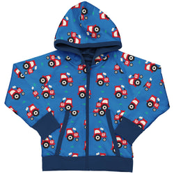 Maxomorra Organic Children's Hoody Cardigan - Tractor