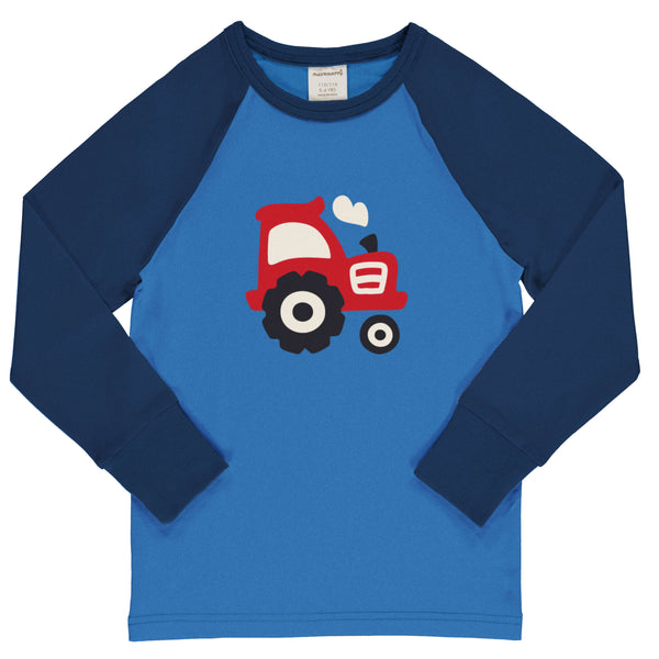 Maxomorra Organic Raglan Long Sleeved T-shirt -Tractor