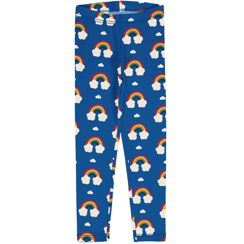 Maxomorra Organic Children's Leggings- Rainbow Blue