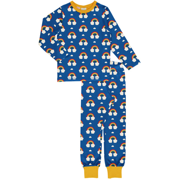 Maxomorra Organic Children's Pyjamas- Rainbow Long Sleeved