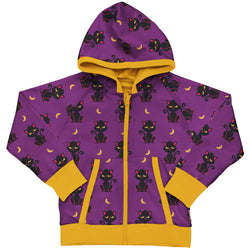 Maxomorra Organic Children's Hoody Cardigan -Cat Halloween
