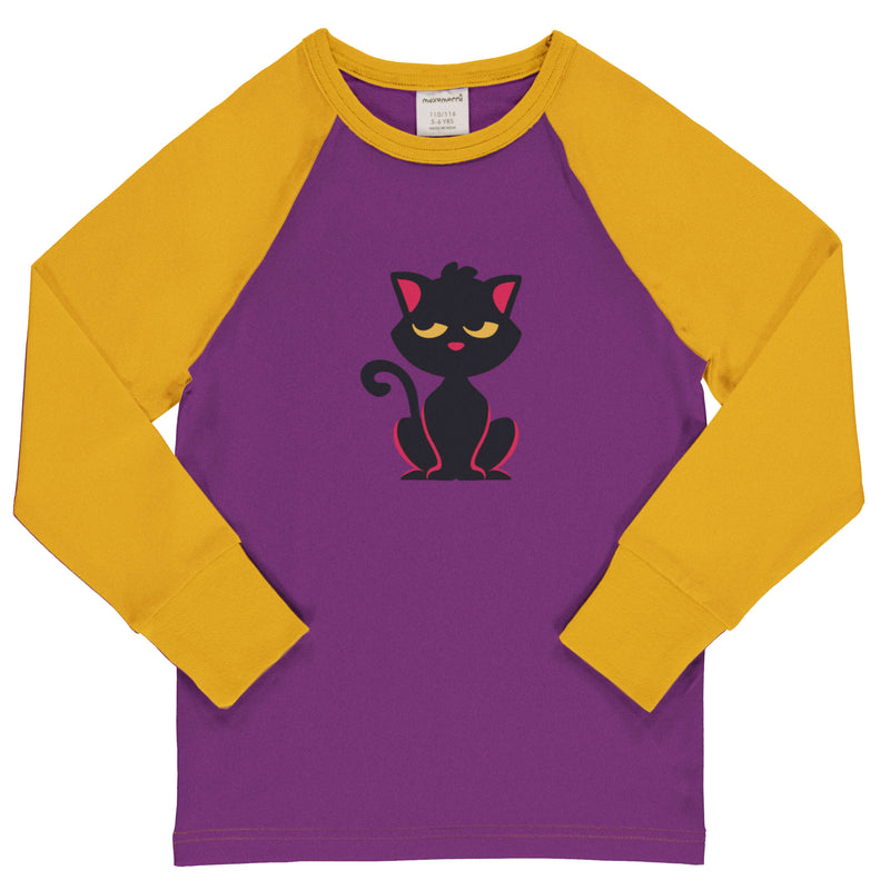 Maxomorra Organic Raglan Long Sleeved Top - Cat