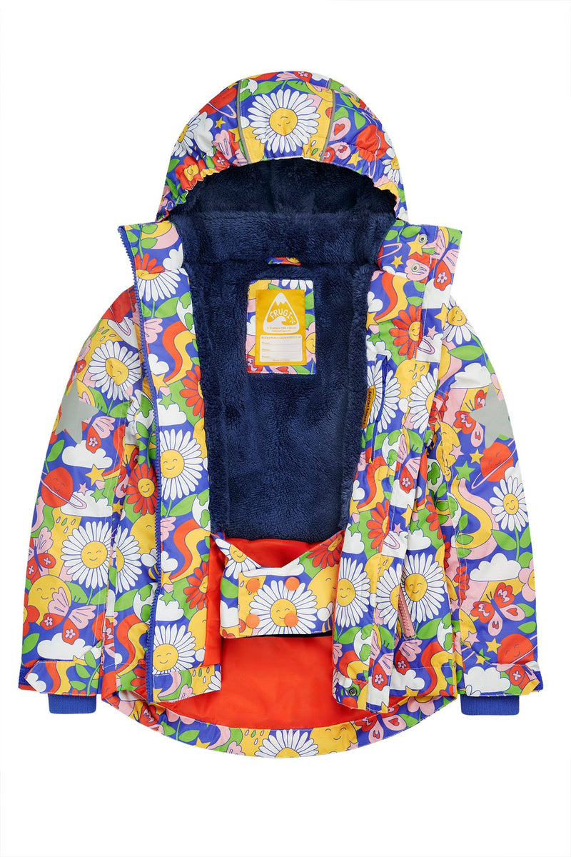 Ski Coat- Frugi - Retro Happy Flowers- Warm Coat for Kids