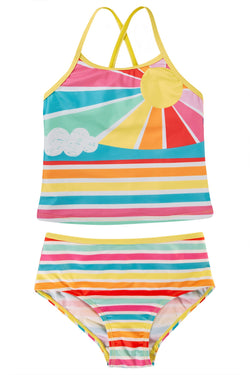 Children's Frugi Kiri Sun rainbow Tankini-Kid's Swimwear two-piece