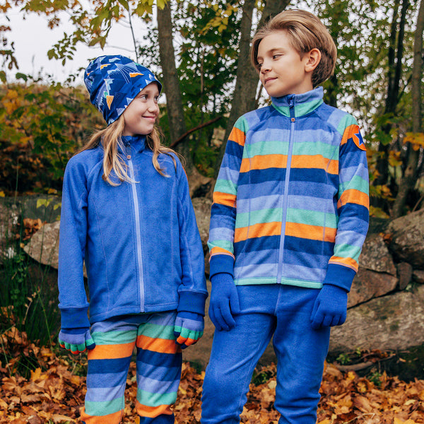 Kids Fleece Pants- Atlantic Striped Purple - Villervalla Pants