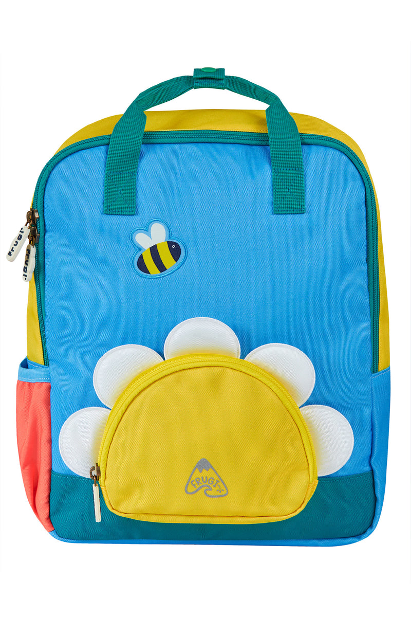 Children's Recycled Frugi Backpack Rucksack- Rainbow Daisy - Kid's Ramble Back Pack