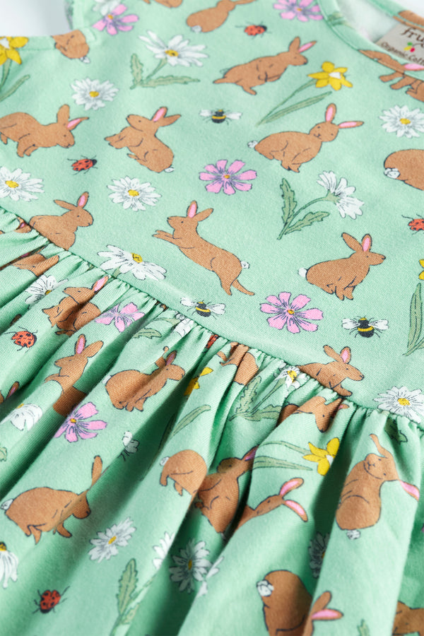 Children's Frugi Skater Dress: Rabbit Morwenna Skater Dress- Organic Cotton Dress - Kid's Clothing