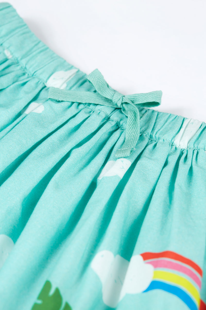 Children's Frugi Dream Skirt Organic Cotton Twirl Skirt Parrot Tropical -Kid's Clothing