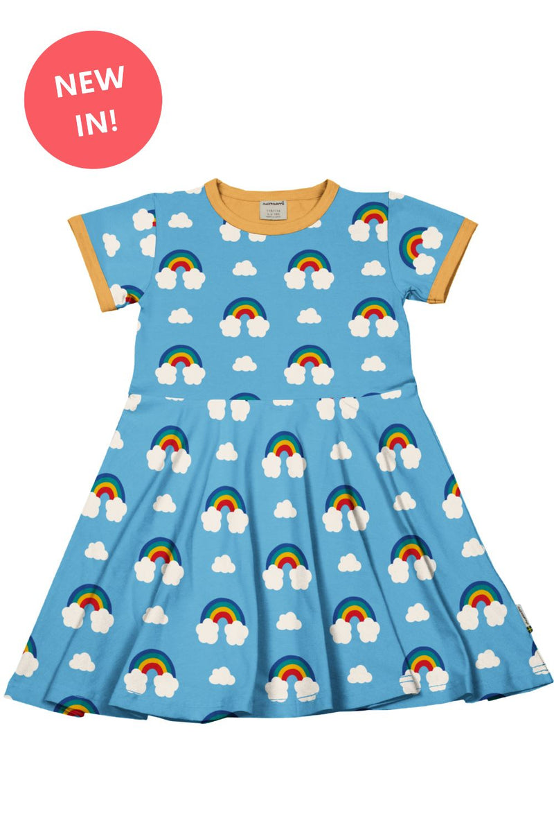 Maxomorra Organic Children's Dress - Twirly Rainbow Dress Circle
