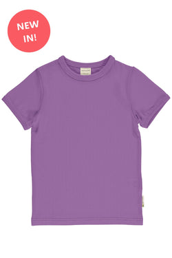 Maxomorra Organic Children's Top - Basic Short Sleeve Purple