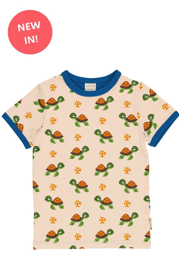 Maxomorra Organic Children's Top - Short Sleeved Turtle T-shirt