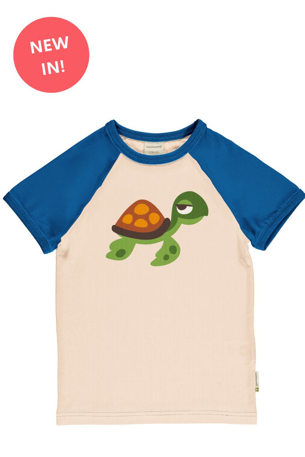Maxomorra Organic Children's T-shirt - Raglan Turtle
