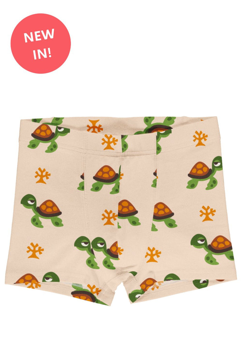 Maxomorra Organic Children's Boxer Shorts-  Turtles Boxers