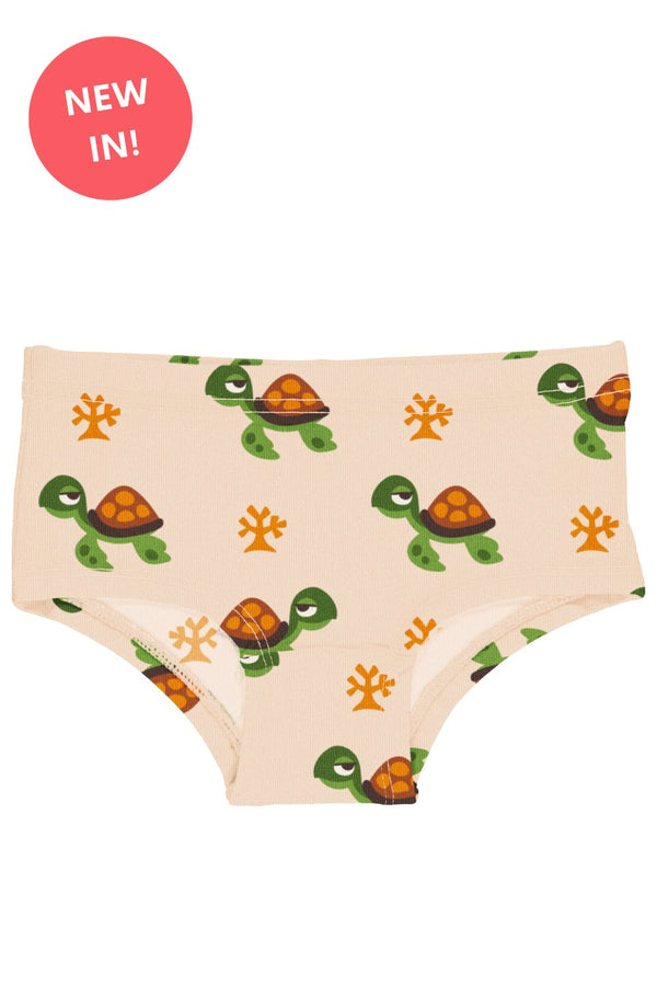 Maxomorra Organic Children's Brief Hipsters-  Turtle Knickers
