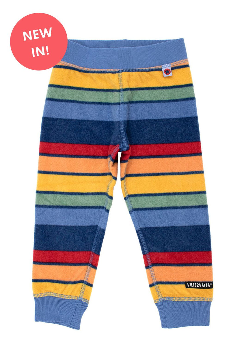 Kids Fleece Pants- Chamonix Rainbow Blue Fleece - Villervalla Pants