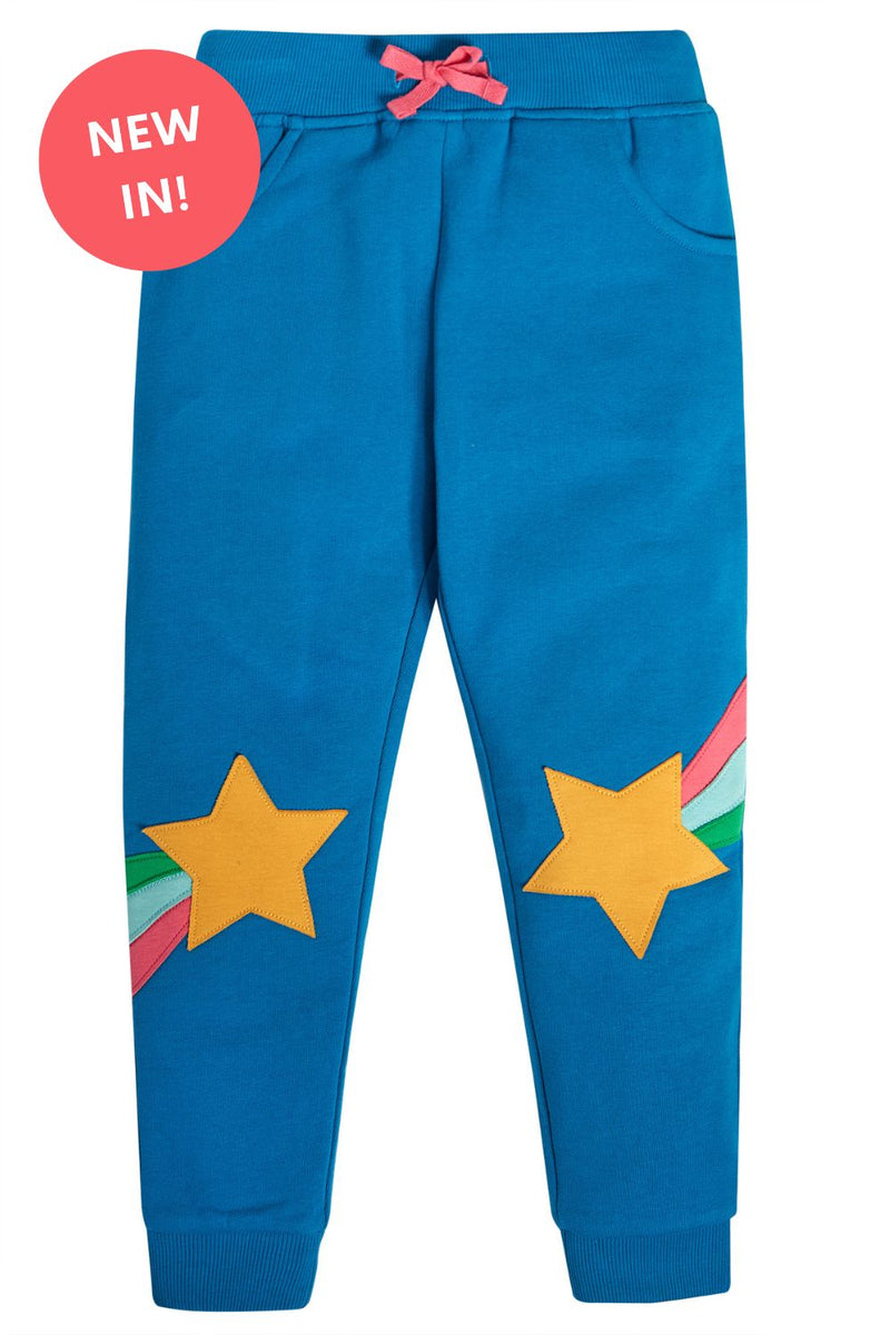 Frugi Switch Applique Joggers, Loch Blue stars- Organic Cotton-Children's Clothing