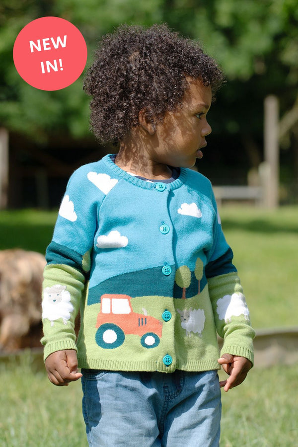 Frugi Reva Knitted Farm Cardigan- Organic Cotton-Children's Clothing