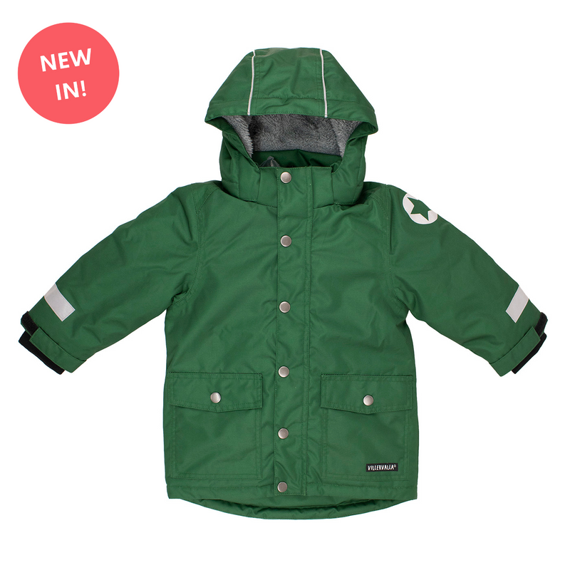 Villervalla Winter Parka Coat Forest Green - Kids organic clothing jacket