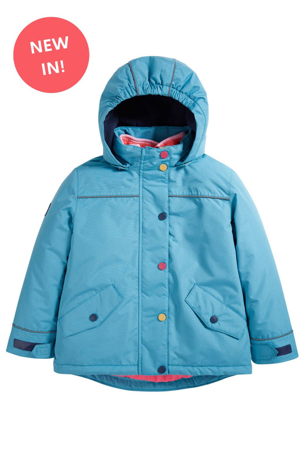 Frugi, Winter Children's School Coat- Rambler 3 in 1 Coat Tor Blue