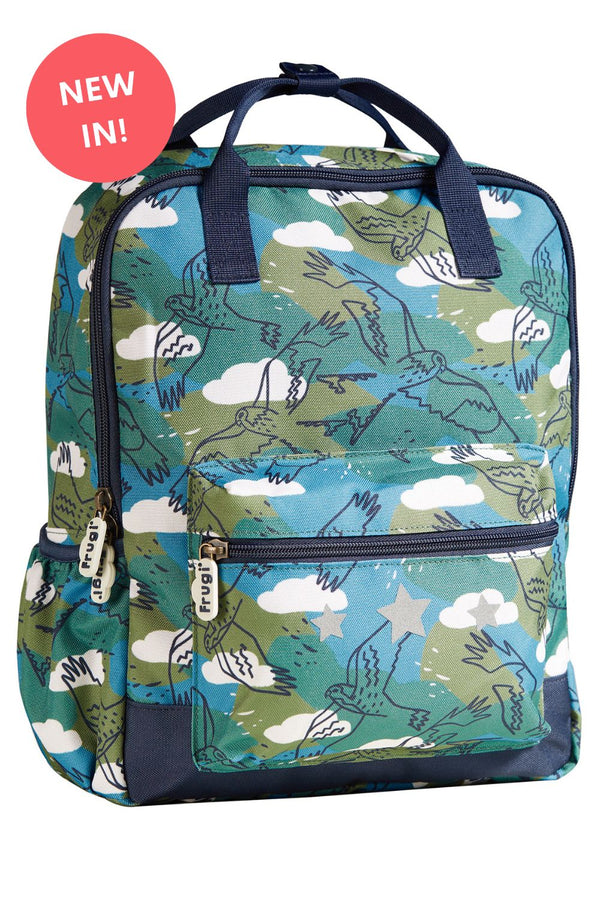 Frugi Explorers Backpack - Green Birds of Prey