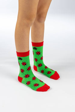 KIDS BAMBOO SOCKS | LADYBIRD SOCKS | LADYBUG SOCKS | NOVELTY: UK 9-12 (EU 27-31)