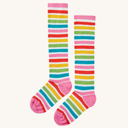 Organic Socks- Long socks Hygge High knee Socks Rainbow Frugi -Kid's Clothing