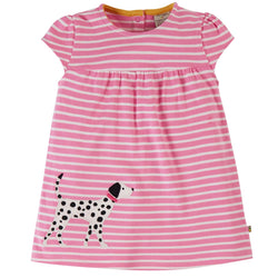 Frugi Little Layla- Mid Pink- Organic- Pink Breton- Dalmation Dog- Children's Clothing