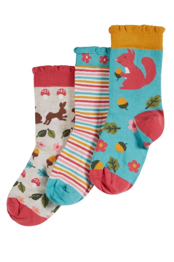 Frugi Organic Socks -Rock My Socks 3 pack, Winter Tales Fairisle